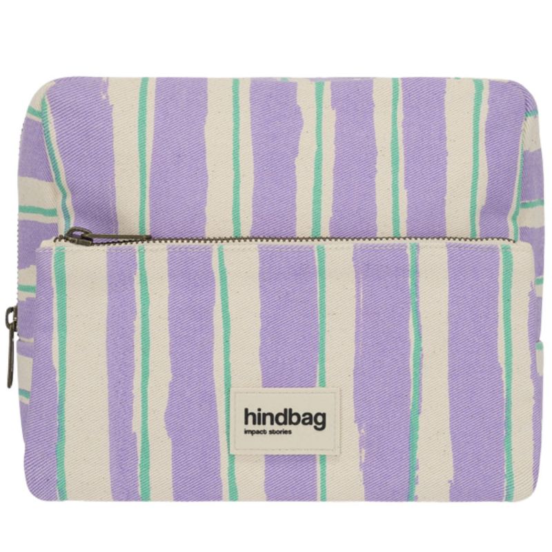 Trousse de toilette XL Alix Rayures Larges Violet Hindbag Produit 1