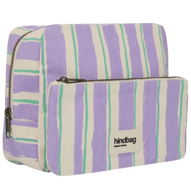 Trousse de toilette XL Alix Rayures Larges Violet Hindbag Produit 4
