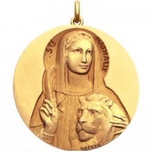 Médaille Sainte Nathalie (or jaune 750°)  par Becker