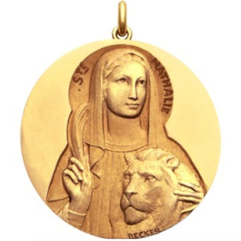 Médaille Sainte Nathalie (or jaune 750°) Becker