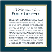 Tableau personnalisable Family Lifestyle royal navy bleu foncé (60 x 60 cm)  par Mes Mots Déco
