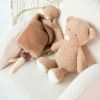 Maxi doudou attache sucette Teddy Ours Caramel  par Nattou