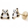 Boucles d'oreilles Panda (or jaune 375°) - Baby bijoux