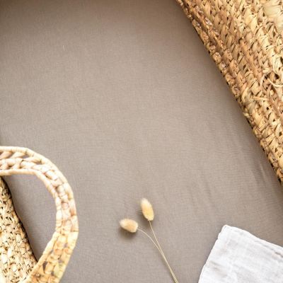 Drap housse en coton bio pour landau Gris tourterelle (76 x 30 cm)