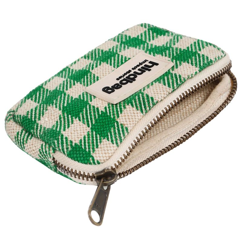 Porte-monnaie Lili Vichy Vert Hindbag Produit ouvert 4