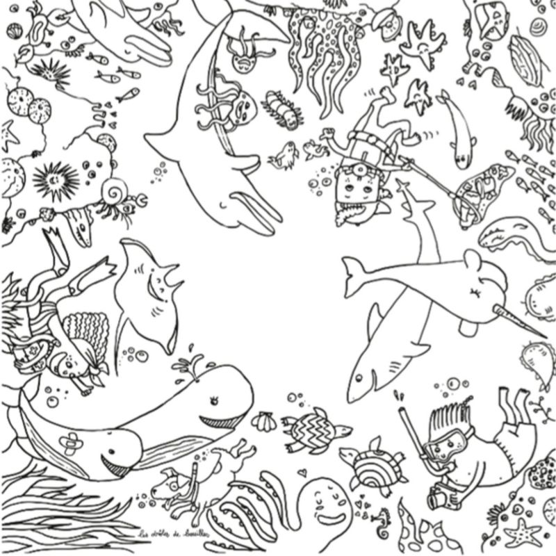 Pack table à colorier Coloritable + 2 Tabourets Plongée DBKids Produit 3