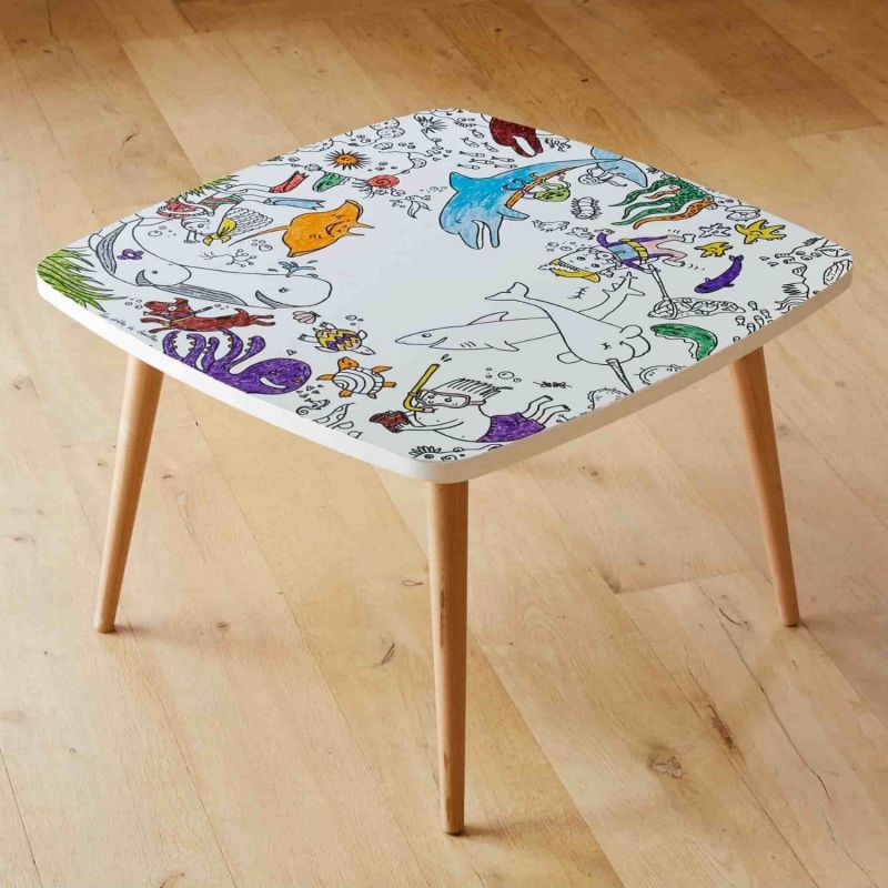 Pack table à colorier Coloritable + 2 Tabourets Plongée DBKids Ambiance 5