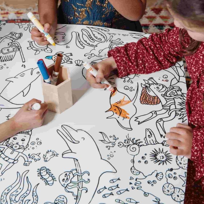 Pack table à colorier Coloritable + 2 Tabourets Plongée DBKids Ambiance 7