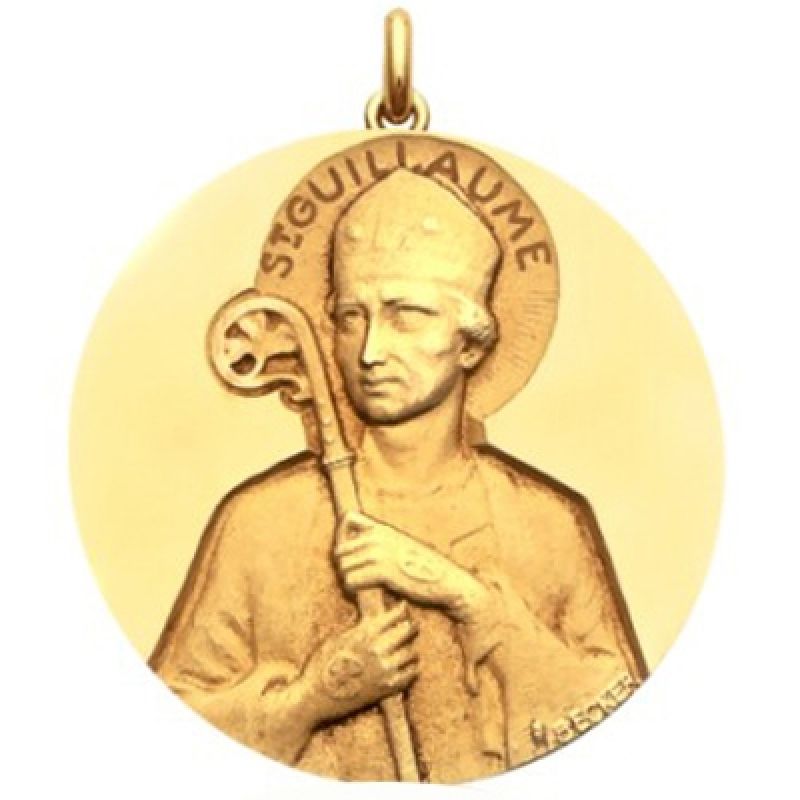 Médaille Saint Guillaume (or jaune 750°) Becker