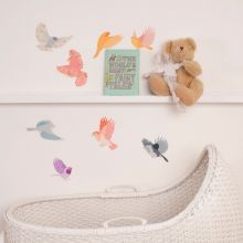 Sticker oiseau fleuri Flying twitters (petit modèle)  par Love Maé