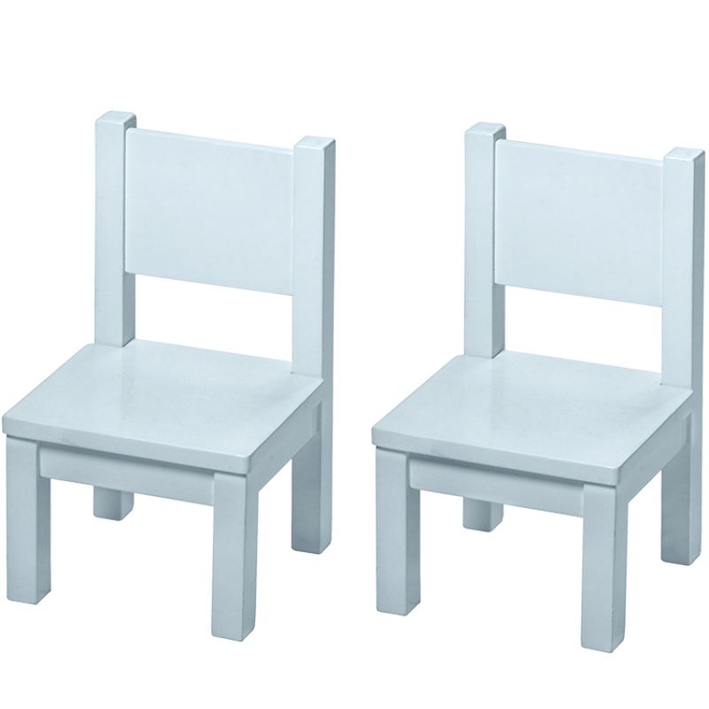 Lot de 2 chaises en bois bleu gris (1-4 ans) Pioupiou et Merveilles