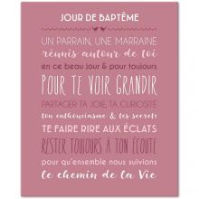 Tableau religieux Jolie cérémonie fond rose blush (33 x 41 cm)  par Mes Mots Déco