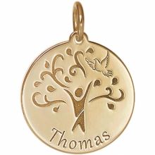 Médaille de naissance Thomas personnalisable 17 mm (or jaune 750°)  par Je t'Ador