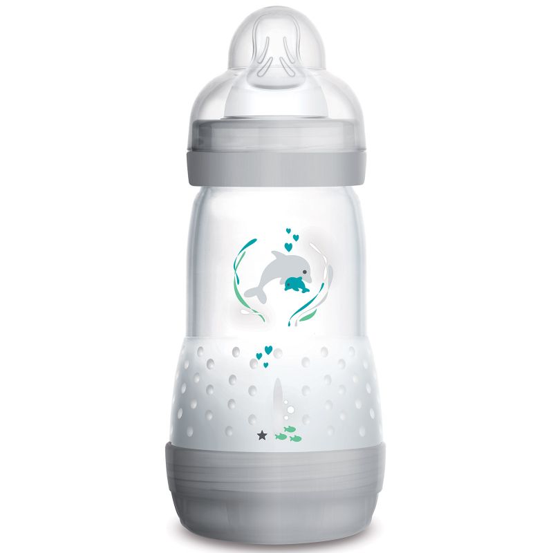 Biberon Easy Start anti-colique gris dauphin - débit 2 moyen (260 ml) MAM
