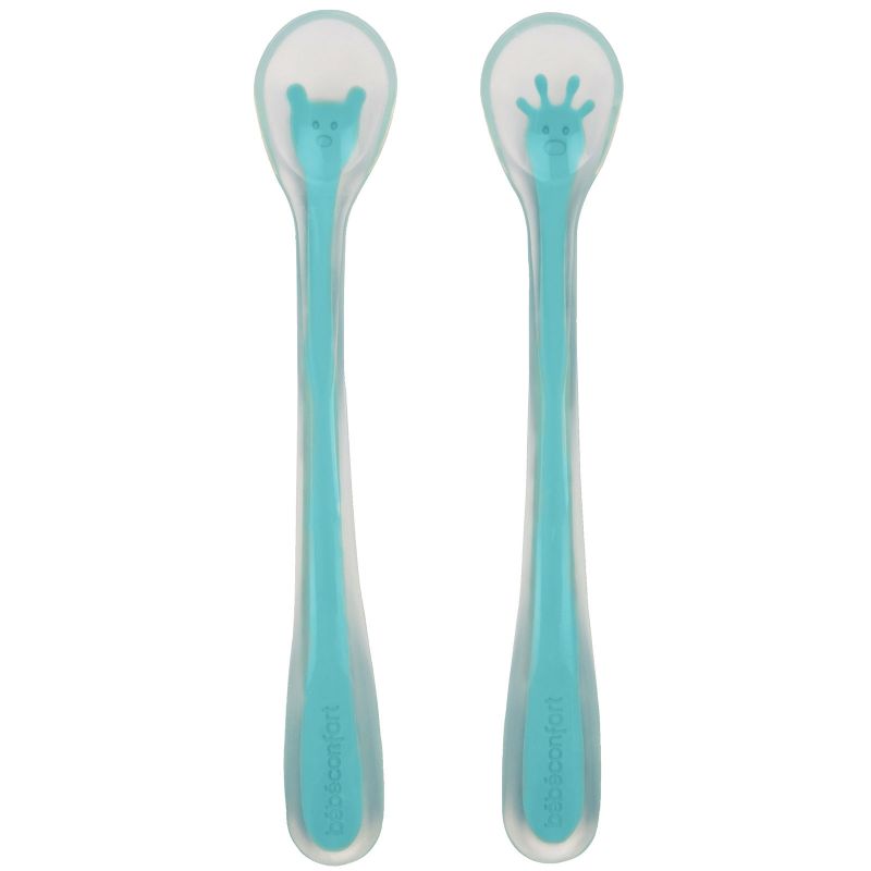 Lot de 2 cuillères douces en silicone motif aléatoire Bébé Confort