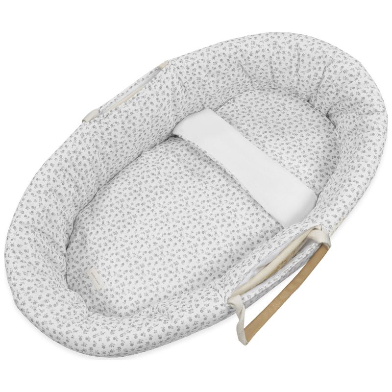 Habillage couffin Moïse Little Bloom Fleurs Gris TOG 2,5 Pasito a pasito Produit 1
