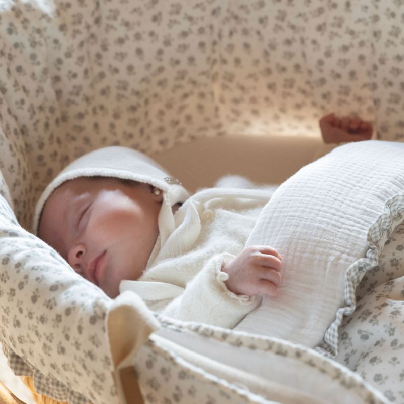 Habillage couffin Moïse Little Bloom Fleurs Gris TOG 2,5 Pasito a pasito Ambiance 7