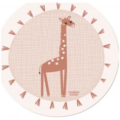 Tapis de protection rond Girafe - Charlie et Suzie