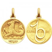 Médaille signe Capricorne avec revers (or jaune 750°)  par Becker