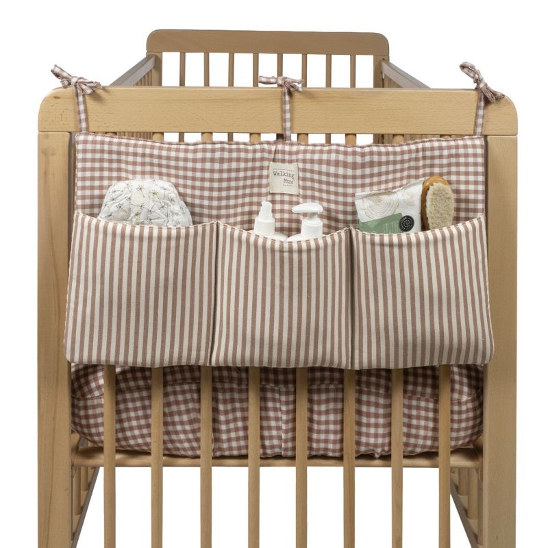Organisateur de lit Praliné Vichy Rayures Moka Walking Mum Produit 1