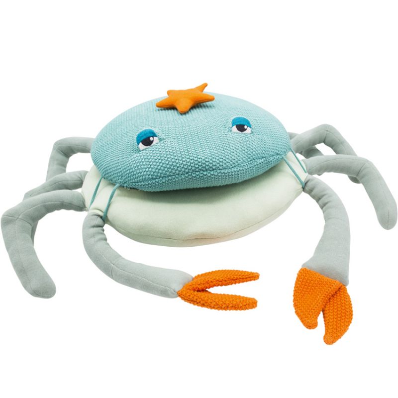 Coussin 2 en 1 crabe turquoise (106 x 42 cm) L'oiseau bateau