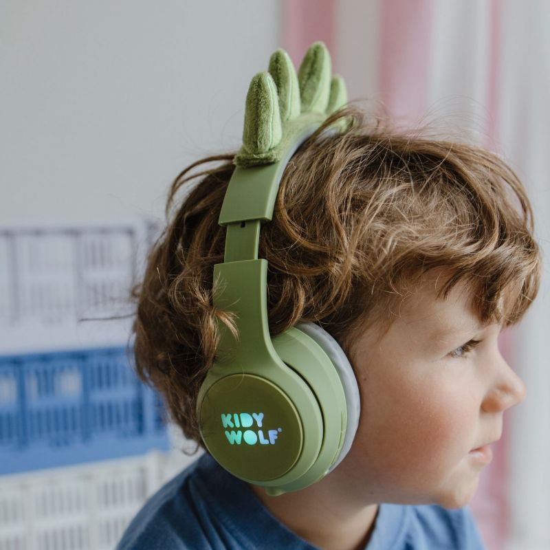 Casque Audio Bluetooth KIDYEARS Dino oreilles aimantées KIDYWOLF Ambiance 6