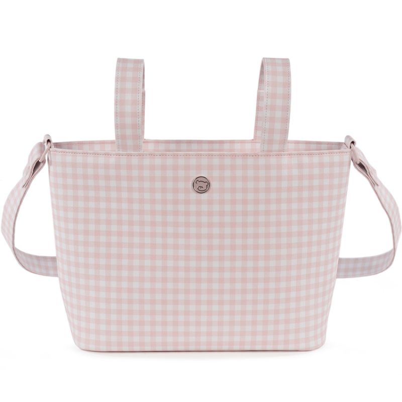 Sac à langer à bandoulière Together Vichy rose et blanc Pasito a pasito