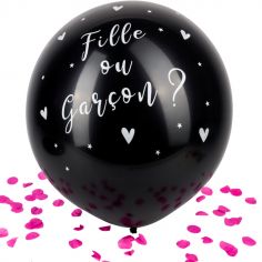 Ballon géant Gender reveal Fille confettis roses