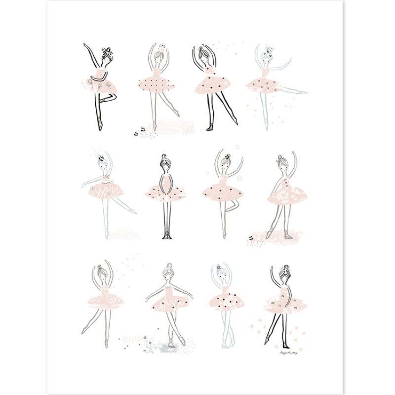 Grande affiche danseuses Ballerina (60 x 80 cm) Lilipinso