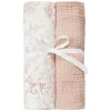 Set de 2 langes Toile de Jouy rose (70 x 70 cm) Tartine et Chocolat Produit 1