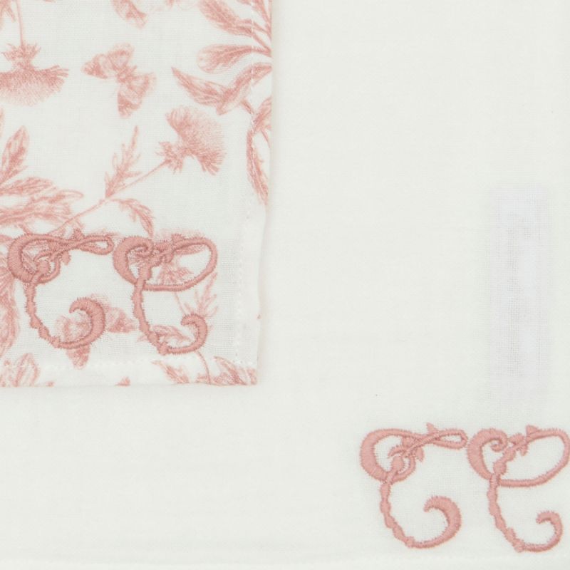 Set de 2 langes Toile de Jouy rose (70 x 70 cm) Tartine et Chocolat Produit 2