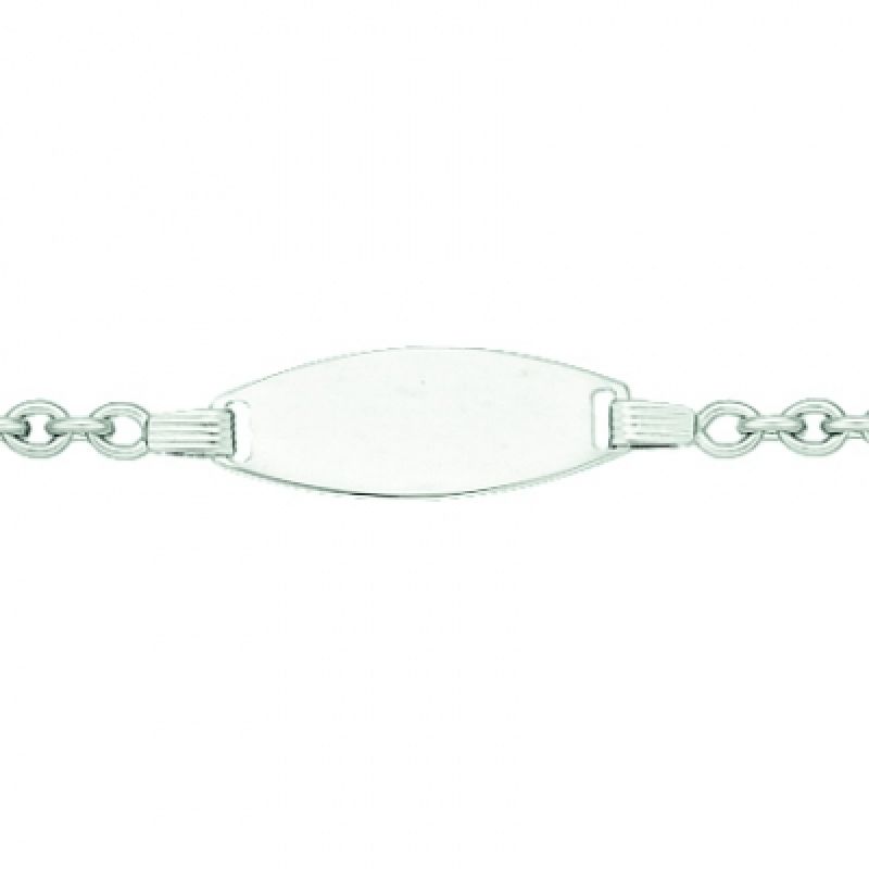 Gourmette bébé forçat (or gris 750°) Berceau magique bijoux