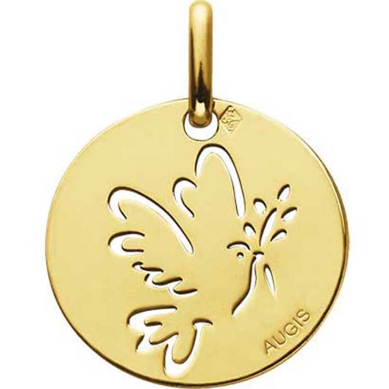 Médaille Colombe ajourée 15 mm (or jaune 750°) Maison Augis