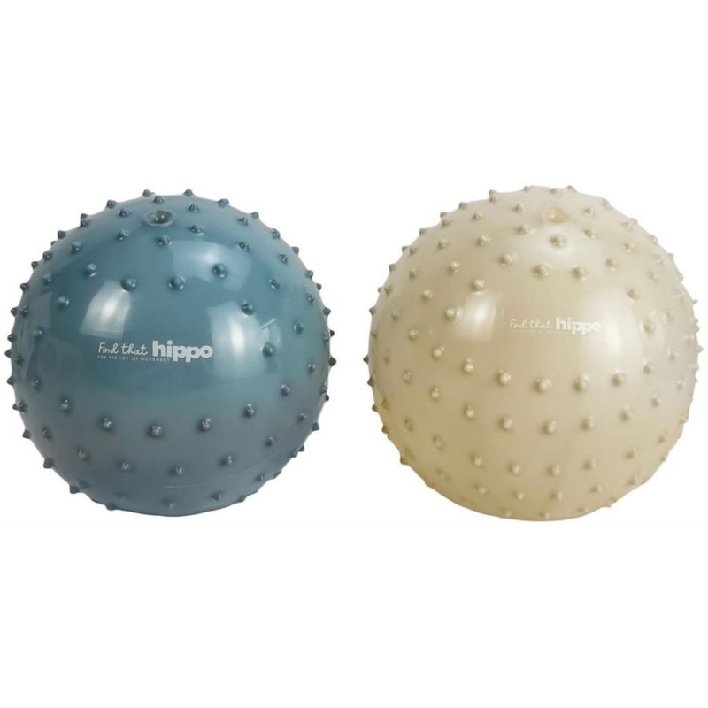 Set de 2 balles sensorielles bleu métallique et kaki Find that hippo Produit 1
