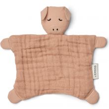 Doudou plat en coton bio Amaya cochon  par Liewood