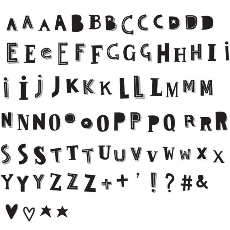 Assortiment de lettres noires pour lightbox Funky A Little Lovely Company