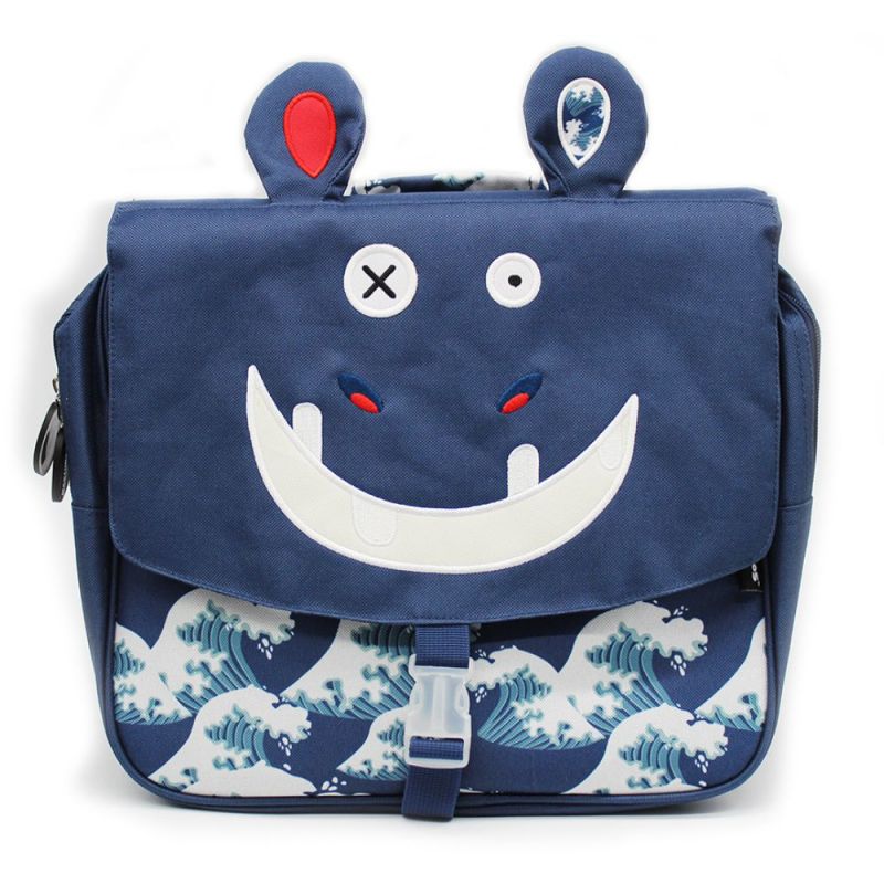 Cartable A4 maternelle Hippipos l'hippopotame Les Déglingos