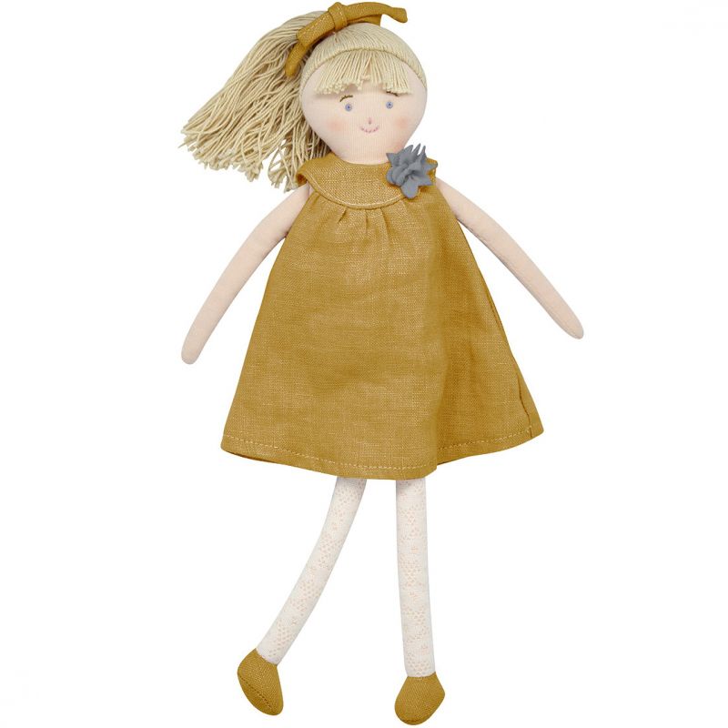 Poupée souple en coton bio jaune curry (30 cm) Trousselier