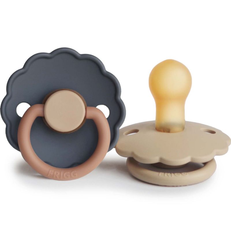 Lot de 2 sucettes en latex Daisy bloom Aurora-Croissant (0-6 mois) Frigg