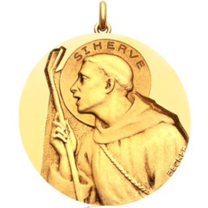 Médaille Saint Hervé (or jaune 750°) Becker
