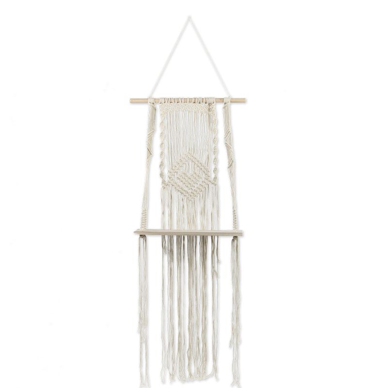Mini étagère bohème macramé ivoire Arty Fêtes Factory