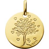 Médaille Arbre aux cœurs personnalisable (or jaune 18 carats)
