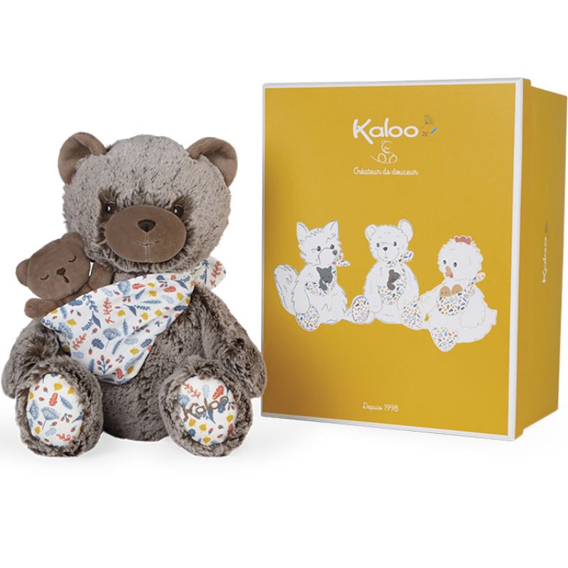 Coffret peluche Papa ours Oscar Linoo (36 cm) Kaloo