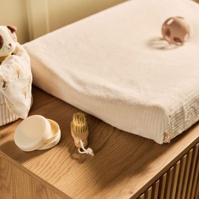 Housse matelas à langer Cloudy Rib Oatmeal (50 x 70 cm)