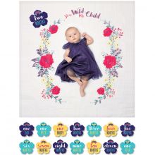 Cartes souvenirs et maxi lange en coton Stay wild my child (100 x 100 cm)  par Lulujo
