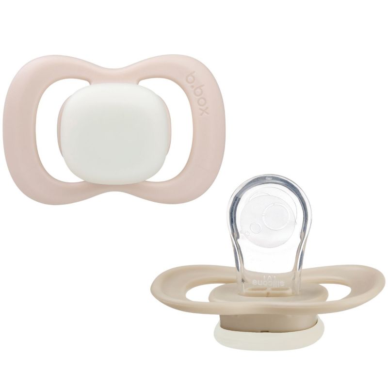 Lot de 2 sucettes phosphorescentes en silicone Blush-Latte (6 mois et +) B.Box Produit 1