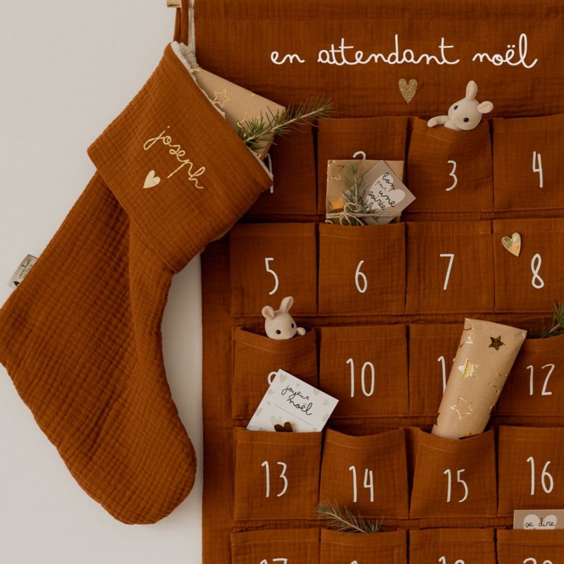 Calendrier de l'avent Gaze Caramel (personnalisable) Atelier Wagram Ambiance 6