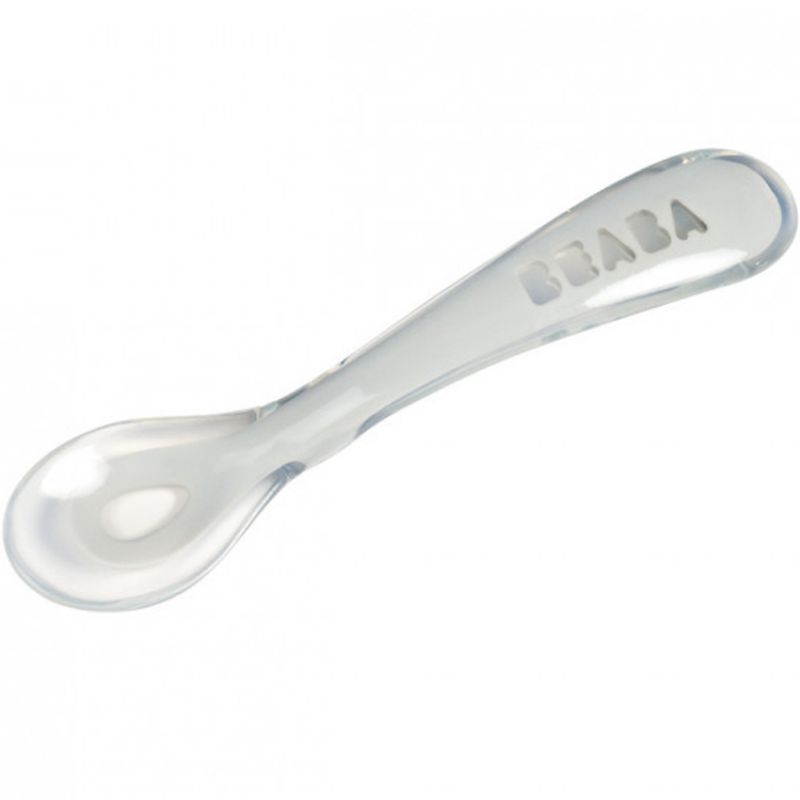 Cuillère en silicone 2e âge grise Béaba