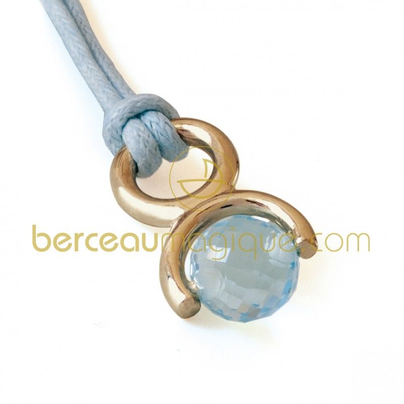 Pendentif Rolling Stone Topaze bleue (Or jaune) Mikado