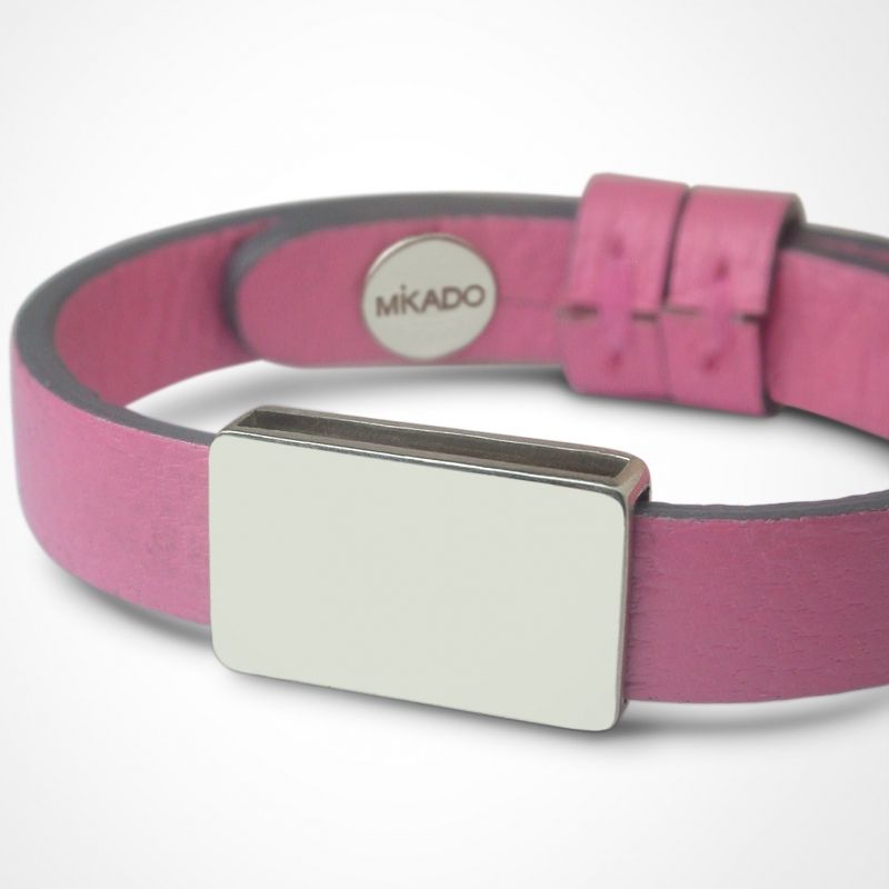 Bracelet cuir Hip-Hop Malabar (argent 925° et cuir) Mikado